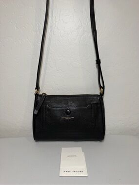 Marc Jacobs  Black Leather Messenger Bag